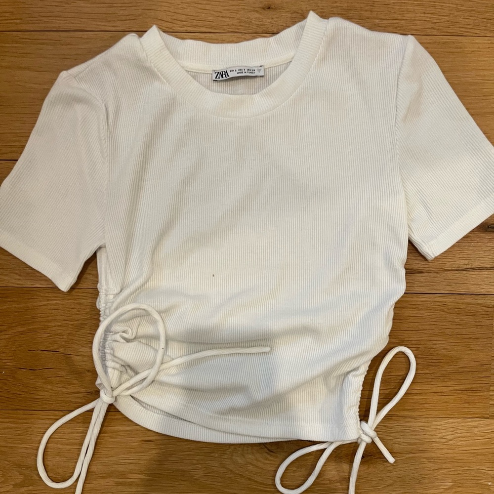 White Zara Cropped Tee - Picture 1 of 1